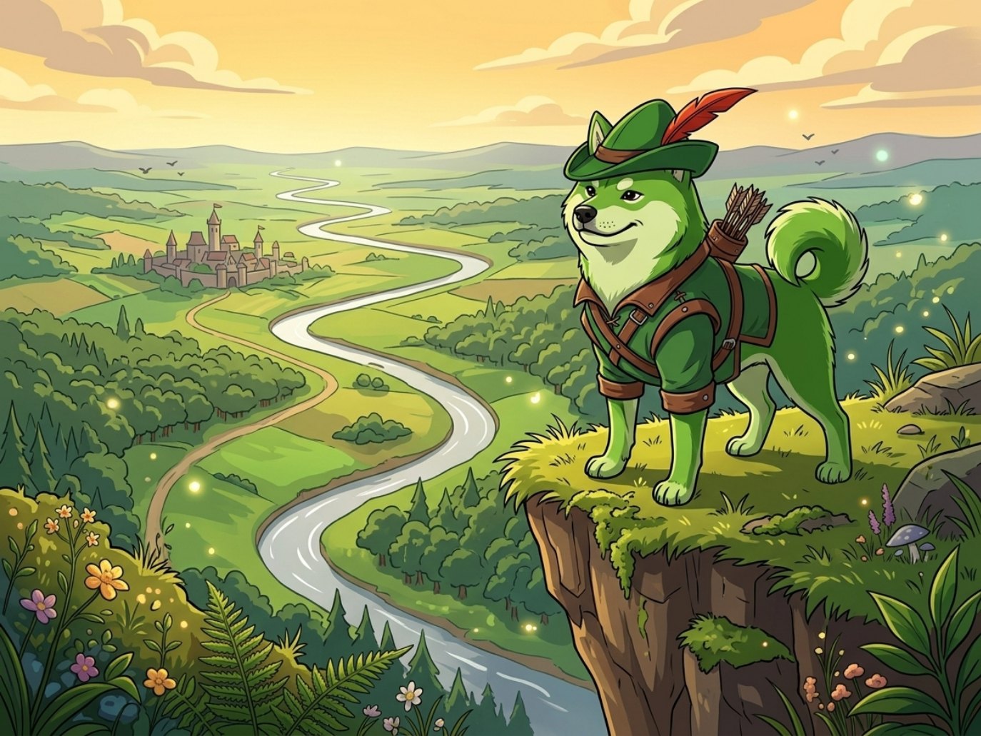 ROGE standing on a mountain ledge above a sea of clouds at sunrise